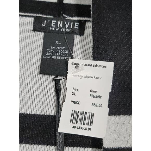 J'envie/Eli NY Reversible Window Pane Black White Cardigan Women's Size XL NWT‎ - Picture 8 of 9